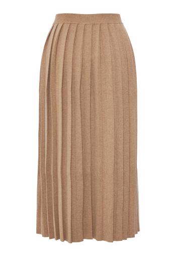 Minda pleated cashmere and cotton midi skirt 