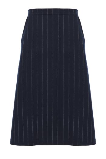 Jayne pinstriped wool midi skirt 