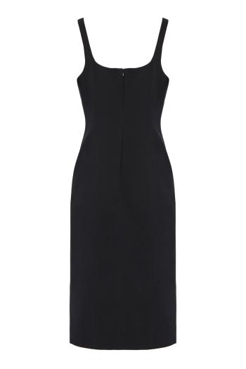 Embroidered crepe midi dress 