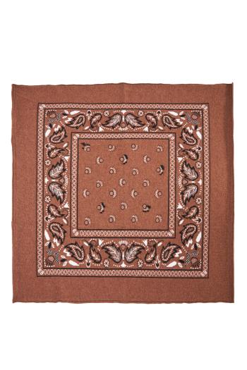 Bandana printed cashmere and cotton scarf 