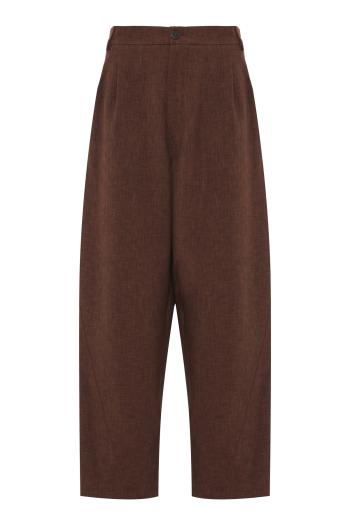 Phebe - cuff adorned wide-leg wool pants