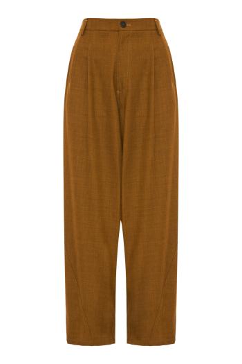 Phebe - cuff adorned wide-leg wool pants