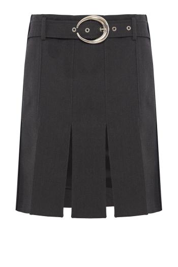 Pleated wool mini skirt 