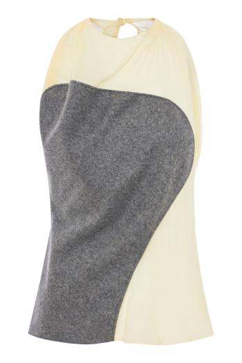 Draped Panel Top In Frosted Yellow
