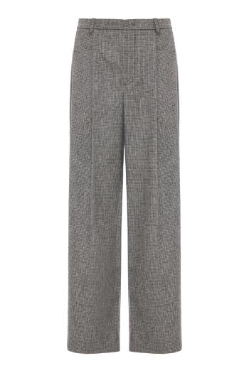 Roma Check Italian Wool-Blend High-Waist Trouser