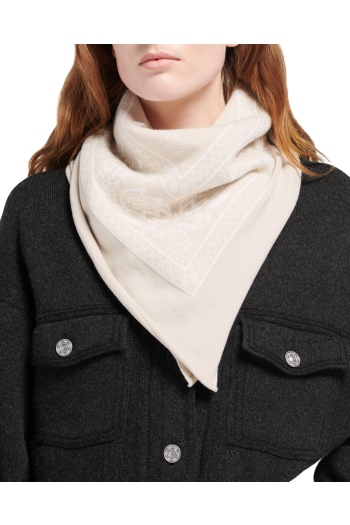 Bandana printed cashmere and cotton scarf 
