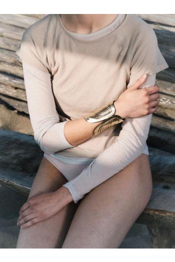 Anemos brass and leather cuff