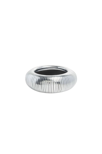 Sphere brass and leather cuff 