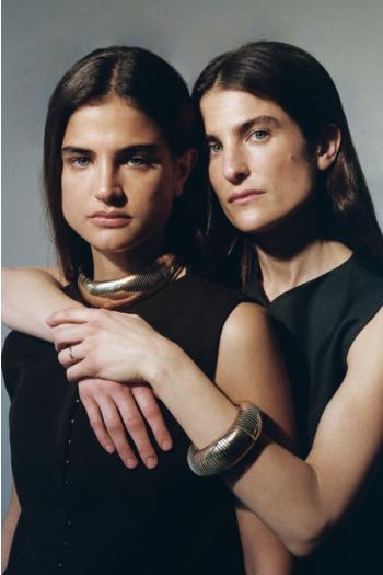 Sphere brass and leather cuff 