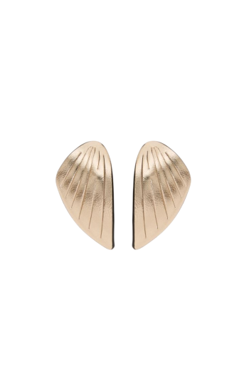 Loto brass and leather earrings 
