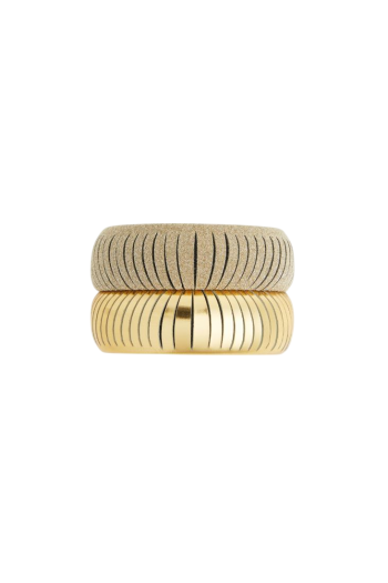 Zenith embellished brass and leather cuff