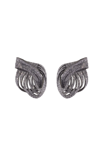 Not A Knot embellished brass and leather earrings