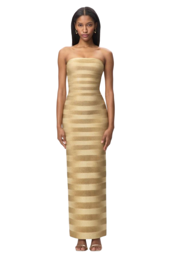 The Nia stretch-knit strapless gown