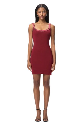 The Cove embellished stretch-knit mini dress 