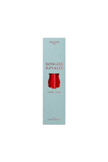 Red Bougies Royale 6 taper candles 28cm 
