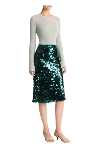 Lucite paillettes midi skirt 