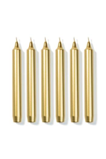 Gold Madeleine 6 taper candles 20cm 