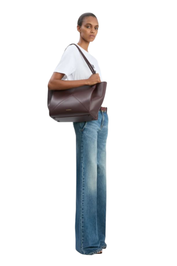 Victoria Tote In Burgundy Soft Leather