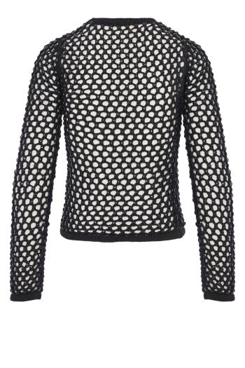 Crystal-embellished mesh top 