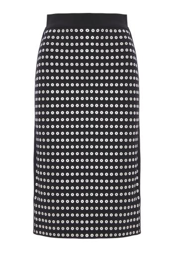 The Carina embellished crepe midi skirt 