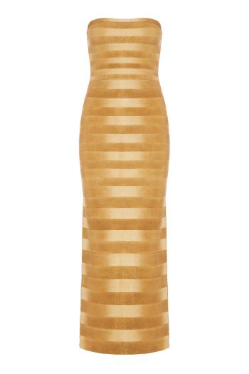 The Nia stretch-knit strapless gown