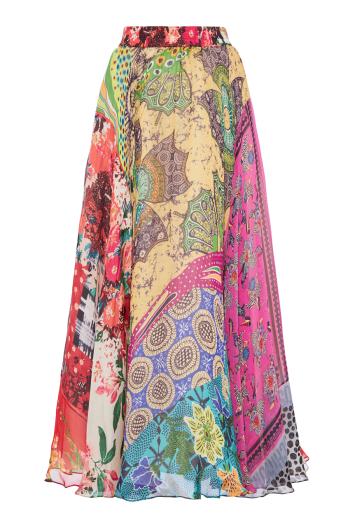 ONE-OF-A-KIND Printed silk-chiffon maxi skirt 
