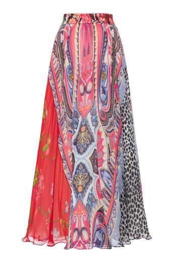 ONE-OF-A-KIND Printed silk-chiffon maxi skirt 