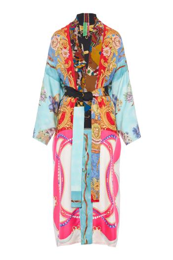 ONE-OF-A-KIND Printed silk kimono 