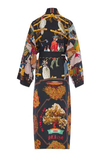 ONE-OF-A-KIND Printed silk kimono 