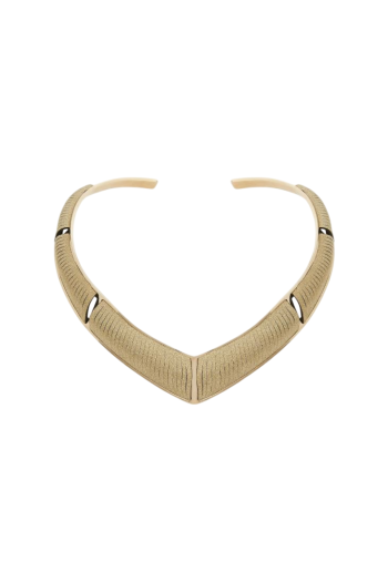 Nemesi embellished brass and leather choker