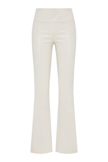 Flared leather leggings 