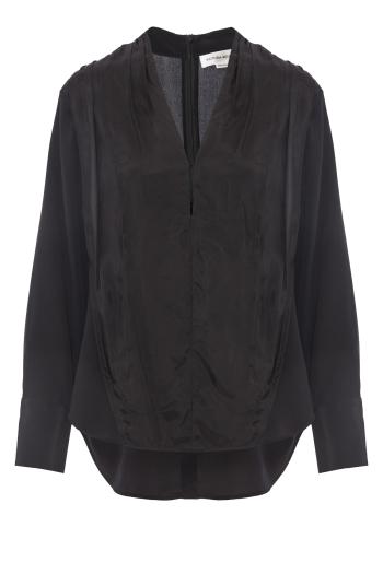 Ruched silk blouse 