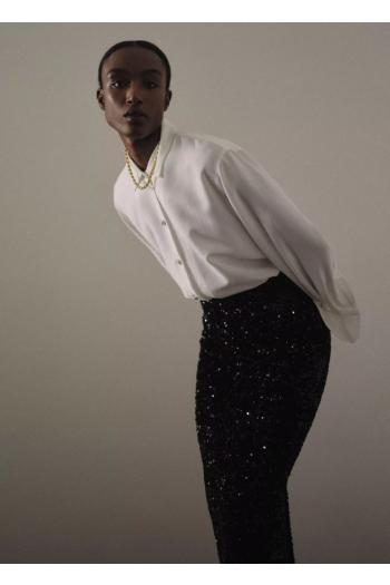Sequined velvet maxi skirt 
