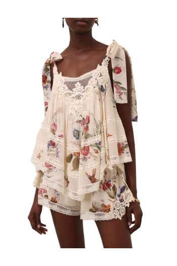 Patience lace-trimmed cotton and silk shorts 