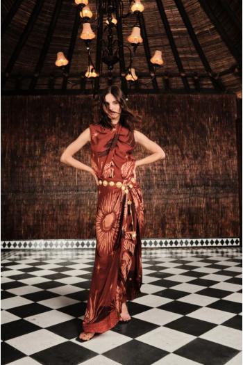 Dance Floor printed silk maxi skirt 