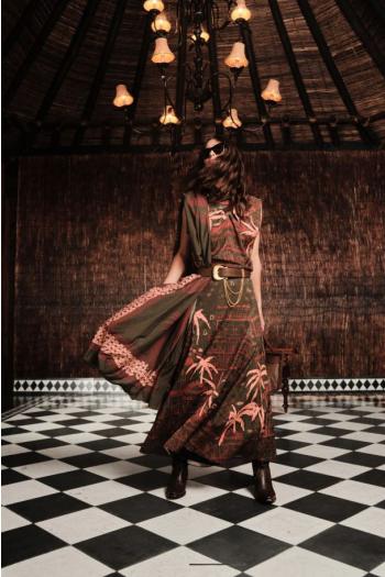 Sncanto De Isla printed satin maxi skirt 
