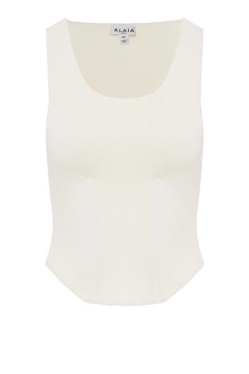Blank Naturel Wool-blend corset top 