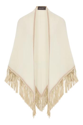 The Triangolo suede-fringed cashmere shawl