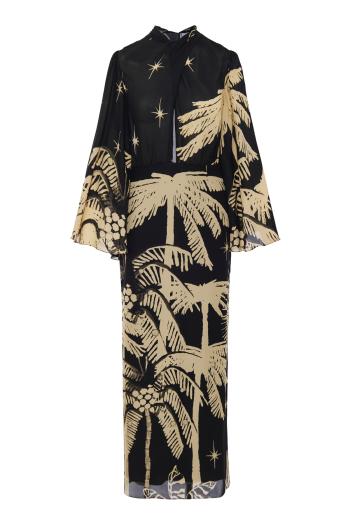 Primera vez printed silk maxi dress 