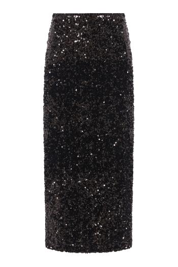 Sequined Velvet Column Skirt