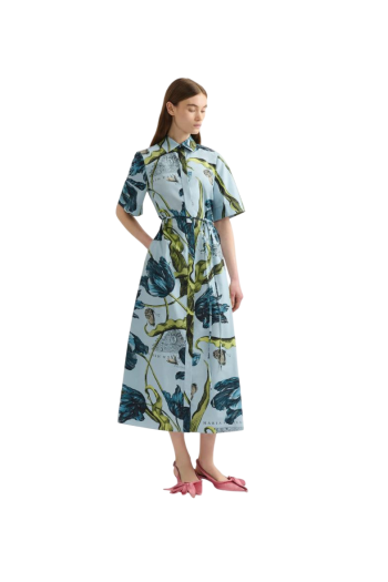 Tulip printed cotton maxi dress 