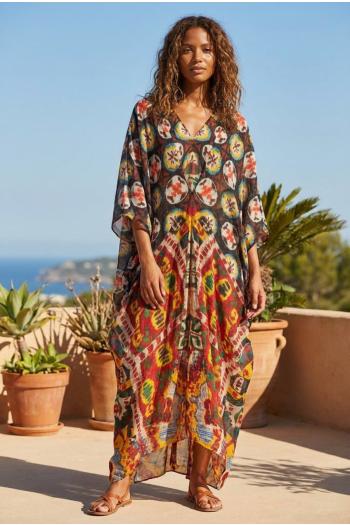 41/44 Arabesque printed silk kaftan