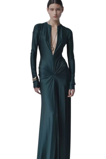 Cut-out satin gown 