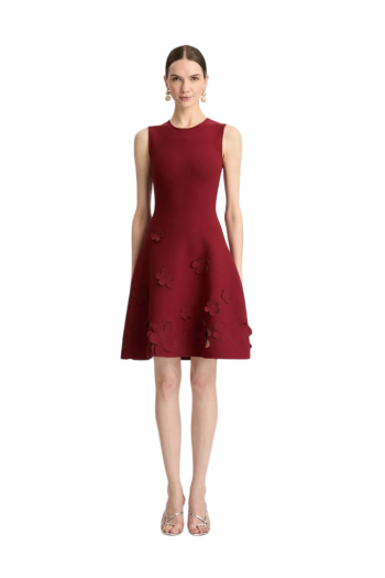 Appliquéd knitted mini dress 