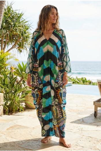 Arabesque Affinity 61 printed silk kaftan