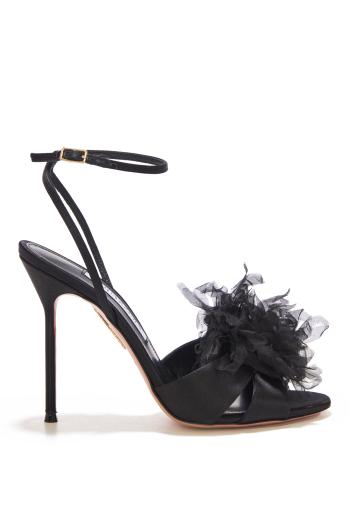 Poe'me 105 feather-embellished satin sandals 
