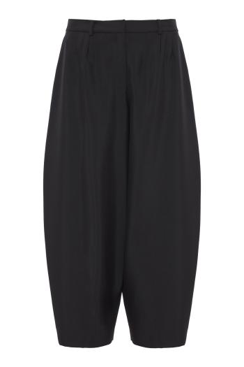 Wool and mohair balloon pants in black
