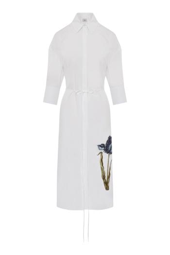 Embroidered cotton maxi dress 