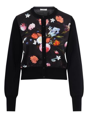  Dutch printed wool cropped cardigan 