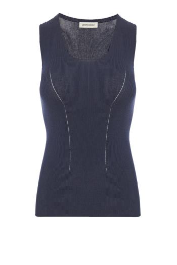 Silk and cotton sleeveless sweater